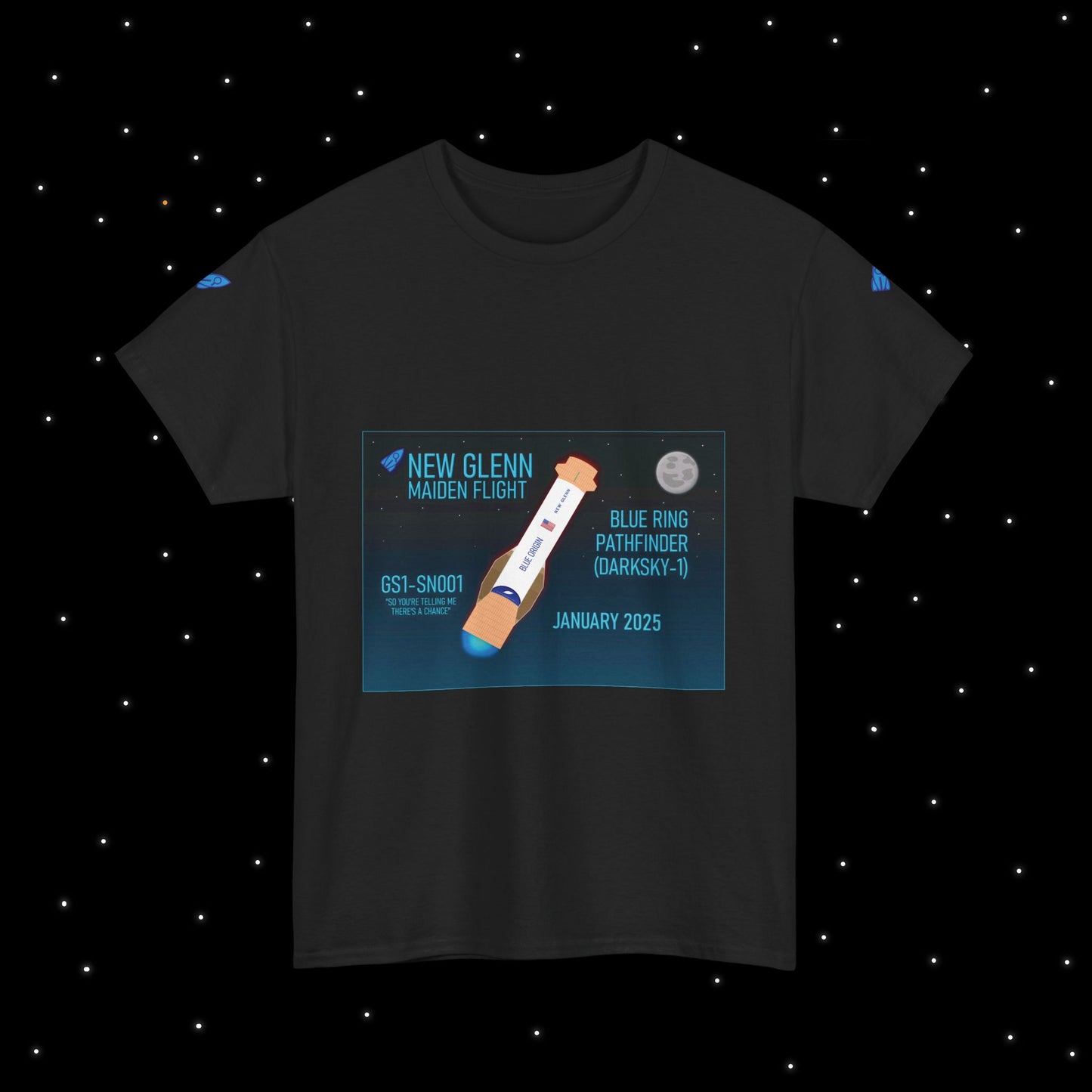 New Glenn Maiden Flight Nebular Finds Spaceflight Mission T-Shirt