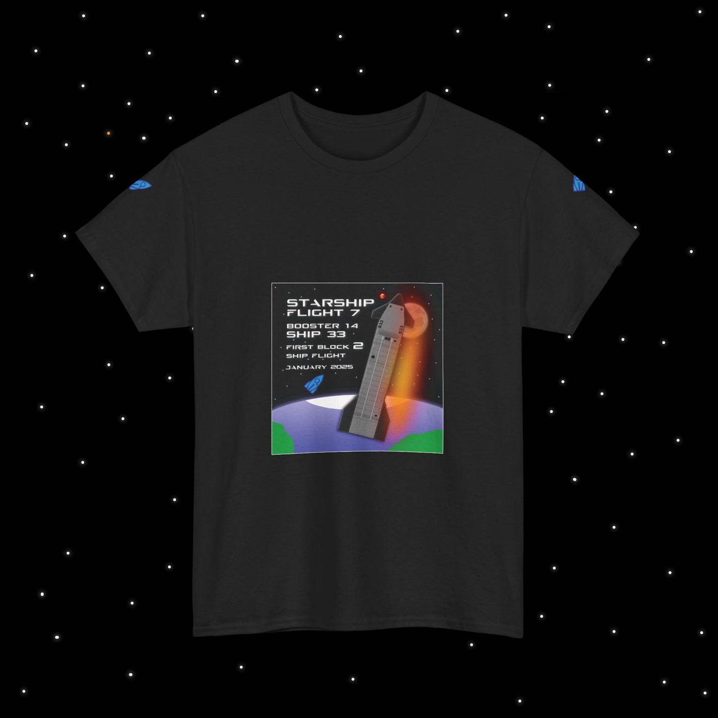 Starship Flight 7 Nebular Finds Spaceflight Mission T-Shirt