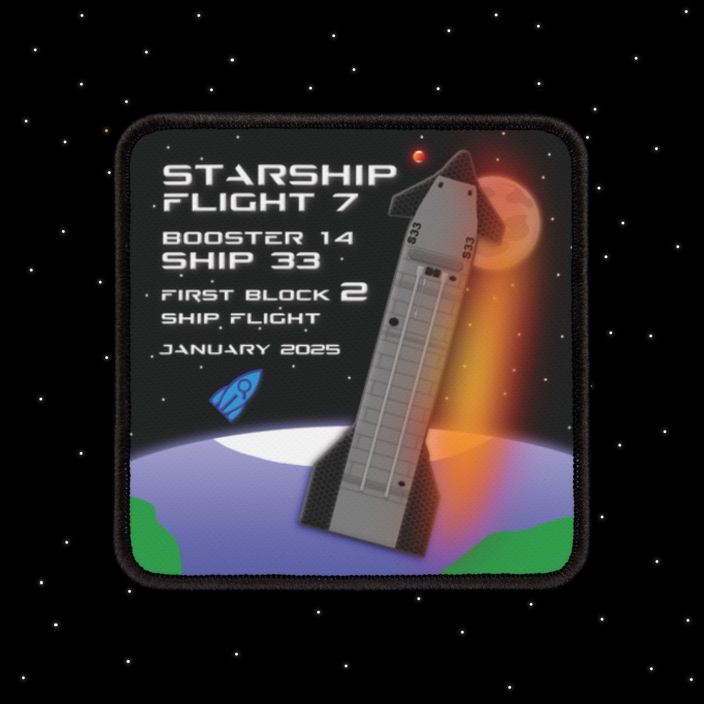 Starship Flight 7 Nebular Finds Spaceflight Mission Patch (Variant 1)